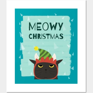 meowy christmas Posters and Art